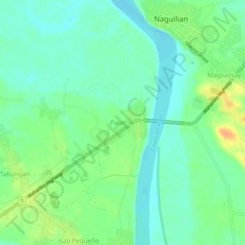 Mappa topografica Palattao, altitudine, rilievo