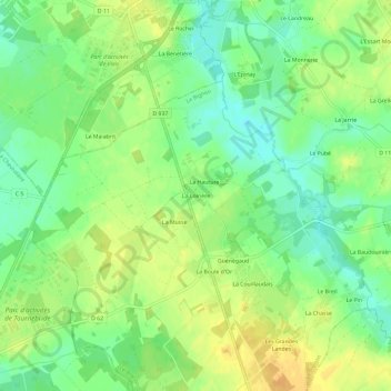Mappa topografica La Loirière, altitudine, rilievo