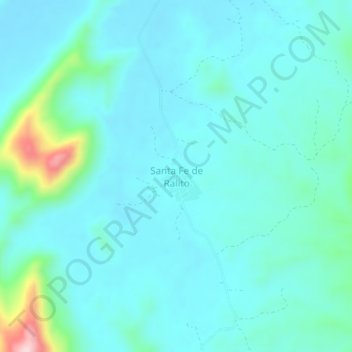 Mappa topografica Santa Fe de Ralito, altitudine, rilievo