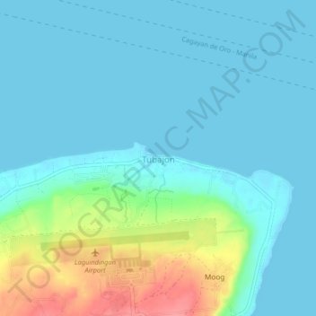 Mappa topografica Tubajon, altitudine, rilievo