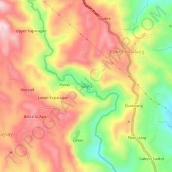 Mappa topografica Kulafu, altitudine, rilievo