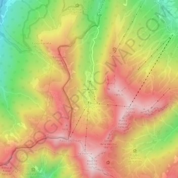 Mappa topografica Val di Luce, altitudine, rilievo