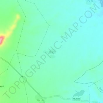 Mappa topografica Asoli, altitudine, rilievo