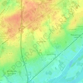 Mappa topografica Le Patis Mandin, altitudine, rilievo