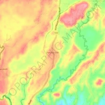 Mappa topografica Forchacu IV, altitudine, rilievo