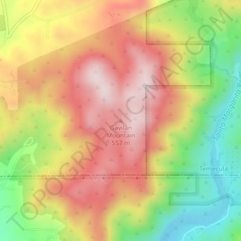Mappa topografica Gavilan Mountain, altitudine, rilievo