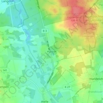 Mappa topografica Höckel, altitudine, rilievo