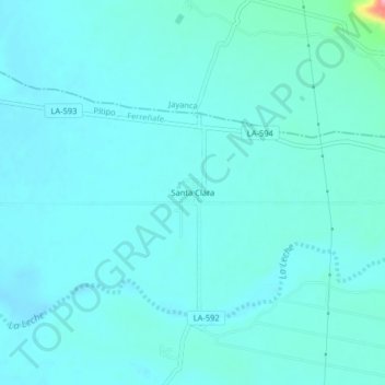 Mappa topografica Santa Clara, altitudine, rilievo