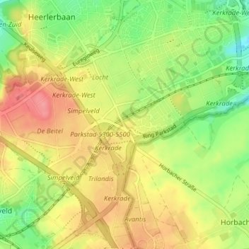 Mappa topografica Locht, altitudine, rilievo