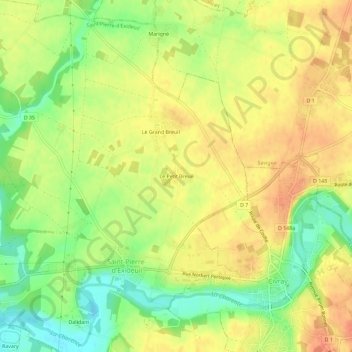 Mappa topografica Le Petit Breuil, altitudine, rilievo