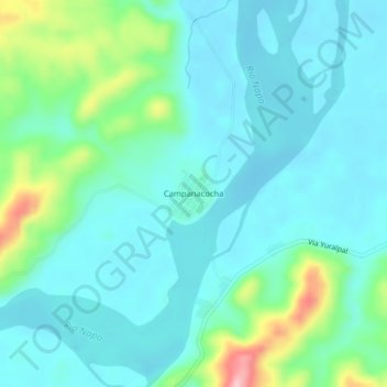 Mappa topografica Campanacocha, altitudine, rilievo