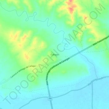 Mappa topografica Callapa, altitudine, rilievo