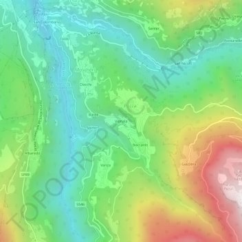 Mappa topografica Vignala, altitudine, rilievo