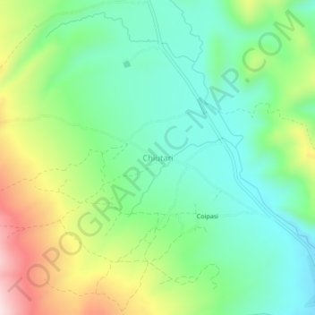 Mappa topografica Chiutari, altitudine, rilievo
