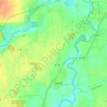 Mappa topografica Dornhöh, altitudine, rilievo