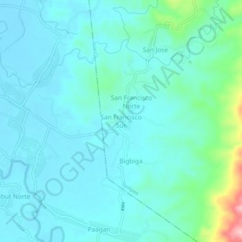 Mappa topografica San Francisco Sur, altitudine, rilievo