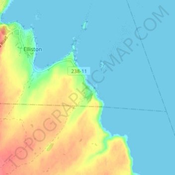 Mappa topografica Maberly, altitudine, rilievo