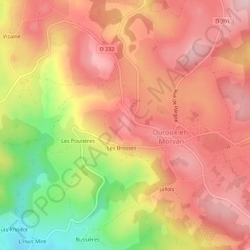Mappa topografica Le Haut de Roulle, altitudine, rilievo