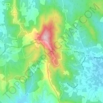Mappa topografica Paillas, altitudine, rilievo