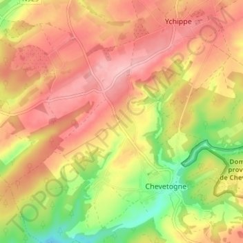 Mappa topografica Ronvaux, altitudine, rilievo