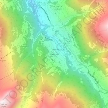 Mappa topografica Chez Petit, altitudine, rilievo