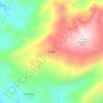 Mappa topografica Dulag, altitudine, rilievo