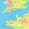 Mappa topografica Alderney, altitudine, rilievo