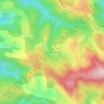 Mappa topografica Escoubilhac, altitudine, rilievo