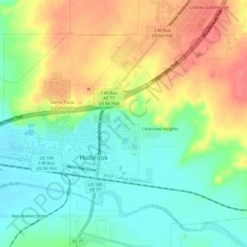 Mappa topografica Rosedale Heights, altitudine, rilievo
