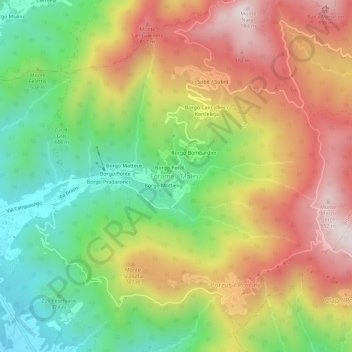 Mappa topografica Forame, altitudine, rilievo