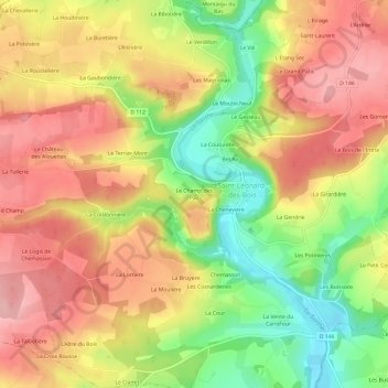 Mappa topografica Le Champ des Pas, altitudine, rilievo