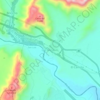 Mappa topografica LAS MENESES, altitudine, rilievo
