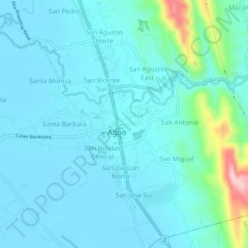 Mappa topografica Consolacion, altitudine, rilievo