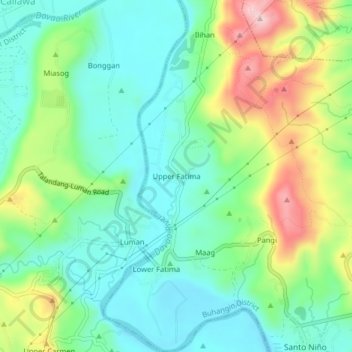 Mappa topografica Upper Fatima, altitudine, rilievo