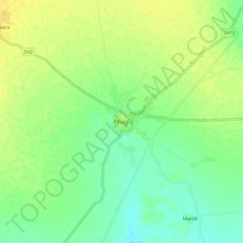 Mappa topografica Phagi, altitudine, rilievo