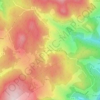 Mappa topografica La Celle, altitudine, rilievo