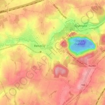 Mappa topografica Puhain, altitudine, rilievo