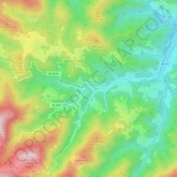 Mappa topografica Ziortza-Bolibar, altitudine, rilievo