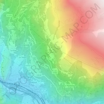 Mappa topografica La Traversaz, altitudine, rilievo