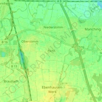 Mappa topografica Pichl, altitudine, rilievo