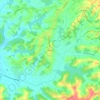 Mappa topografica Apparita, altitudine, rilievo