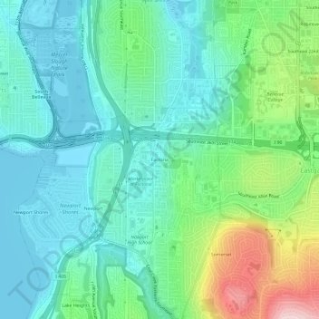 Mappa topografica Factoria, altitudine, rilievo