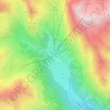 Mappa topografica Maso Corto, altitudine, rilievo