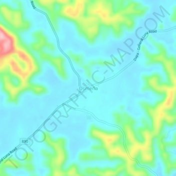 Mappa topografica Osmeña, altitudine, rilievo