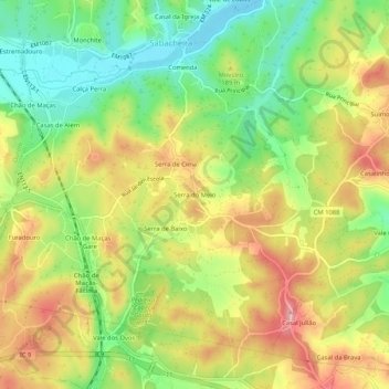 Mappa topografica Serra do Meio, altitudine, rilievo