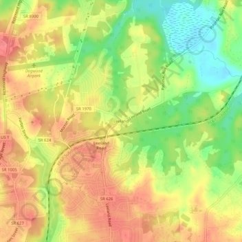 Mappa topografica Leeland, altitudine, rilievo