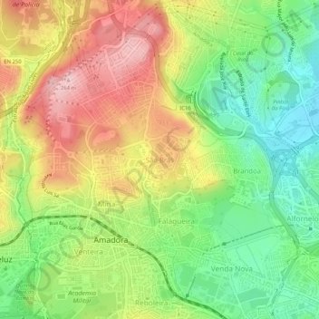 Mappa topografica São Brás, altitudine, rilievo