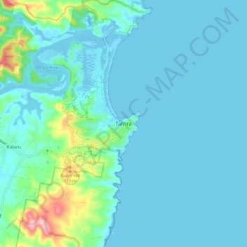 Mappa topografica Tathra, altitudine, rilievo