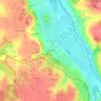 Mappa topografica Les Gachères, altitudine, rilievo