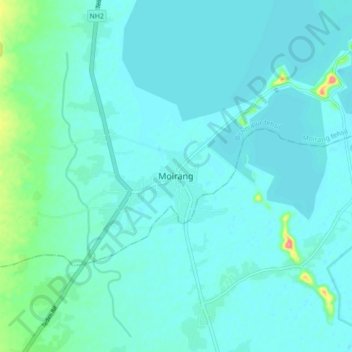 Mappa topografica Moirang, altitudine, rilievo